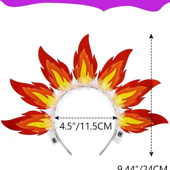 LED Flame Headband Women Glow Hair Accessory Festive Halloween Party Wear main image 6